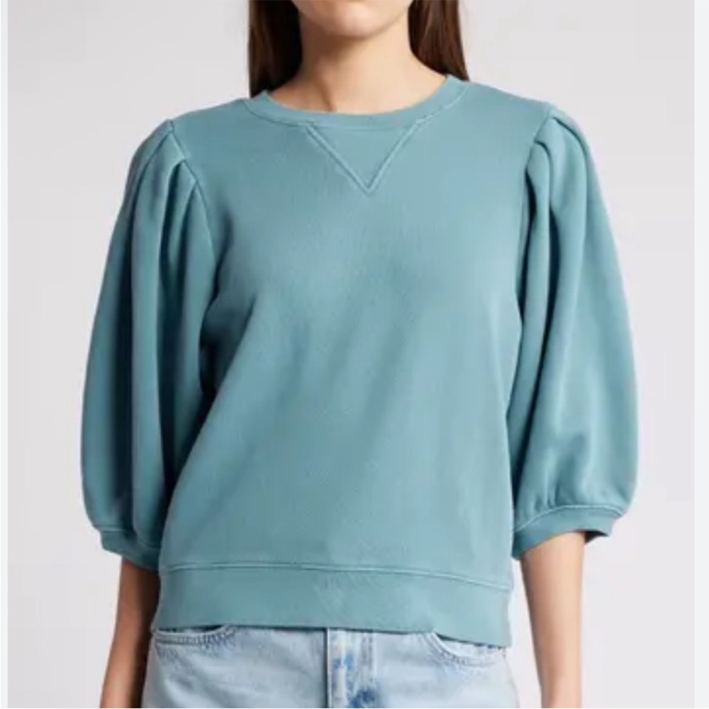 NWOT Rails Teal Puff Sleeve Sweatshirt size large - Picture 6 of 10